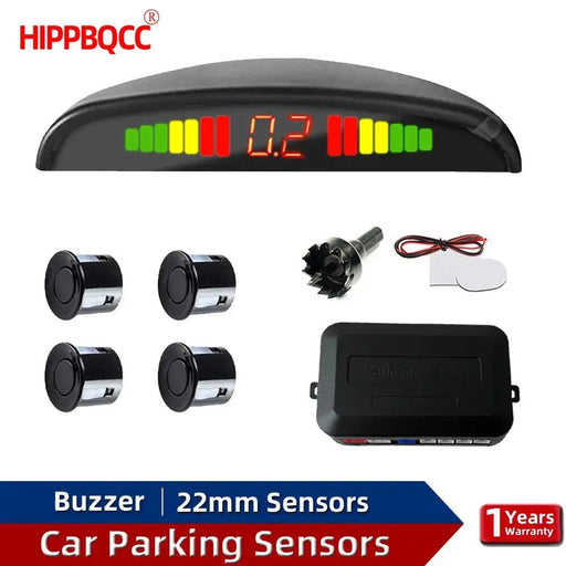 HIPPBQCC Car Parking Sensors Parking Kit LED Display 22mm 4Sensors Backlight Reverse Backup Radar Monitoring System 4 Colors 12V - Lacatang Shop