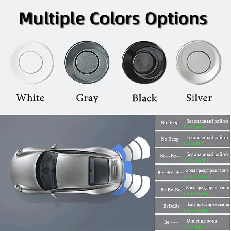 HIPPBQCC Parking Sensor For Car With Auto Parktronic Reverse LED Monitor 4 Sensors Radar Detector System Backlight Display - Lacatang Shop