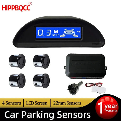 HIPPBQCC Parking Sensor For Car With Auto Parktronic Reverse LED Monitor 4 Sensors Radar Detector System Backlight Display - Lacatang Shop