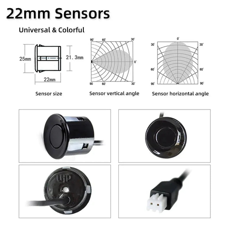 HIPPBQCC Parking Sensor For Car With Auto Parktronic Reverse LED Monitor 4 Sensors Radar Detector System Backlight Display - Lacatang Shop