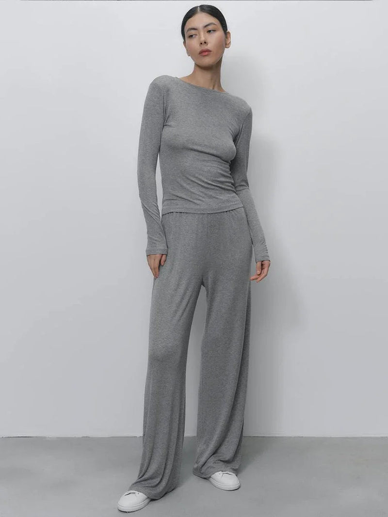 Hirsionsan Modal Soft Loose Sets Women 2025 Casual Two Pieces Long Sleeve T Shirts and High Waist Dresses Outfits Tracksuit AliExpress