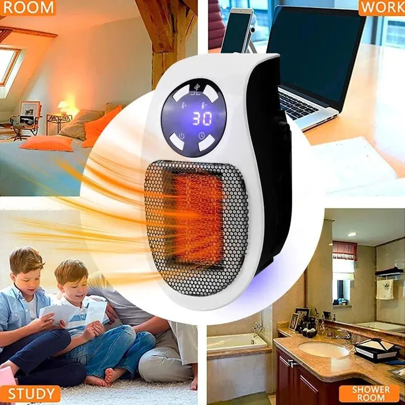 HOT! Ultra Air Heater, 2025 Upgraded Plug In Heater, Ultra Air Heater With Adjustable Thermostat Time And Led Display EU Plug - Lacatang Shop