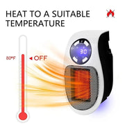HOT! Ultra Air Heater, 2025 Upgraded Plug In Heater, Ultra Air Heater With Adjustable Thermostat Time And Led Display EU Plug - Lacatang Shop