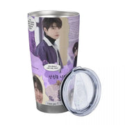 Hwang In Yeop 20oz Stainless Steel Car Mug Straw Thermal Iced Travel Cup Vacuum Insulated Coffee Hot Cup - Lacatang Shop