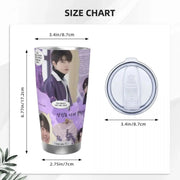 Hwang In Yeop 20oz Stainless Steel Car Mug Straw Thermal Iced Travel Cup Vacuum Insulated Coffee Hot Cup - Lacatang Shop