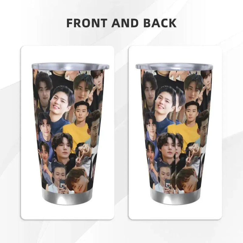 Hwang In Yeop 20oz Stainless Steel Car Mug Straw Thermal Iced Travel Cup Vacuum Insulated Coffee Hot Cup - Lacatang Shop