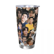 Hwang In Yeop 20oz Stainless Steel Car Mug Straw Thermal Iced Travel Cup Vacuum Insulated Coffee Hot Cup - Lacatang Shop