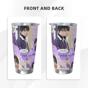 Hwang In Yeop 20oz Stainless Steel Car Mug Straw Thermal Iced Travel Cup Vacuum Insulated Coffee Hot Cup - Lacatang Shop