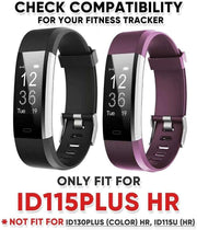 ID115Plus HR Very Fit Pro Bands Replacement Strap - Purple & Black - Lacatang Shop