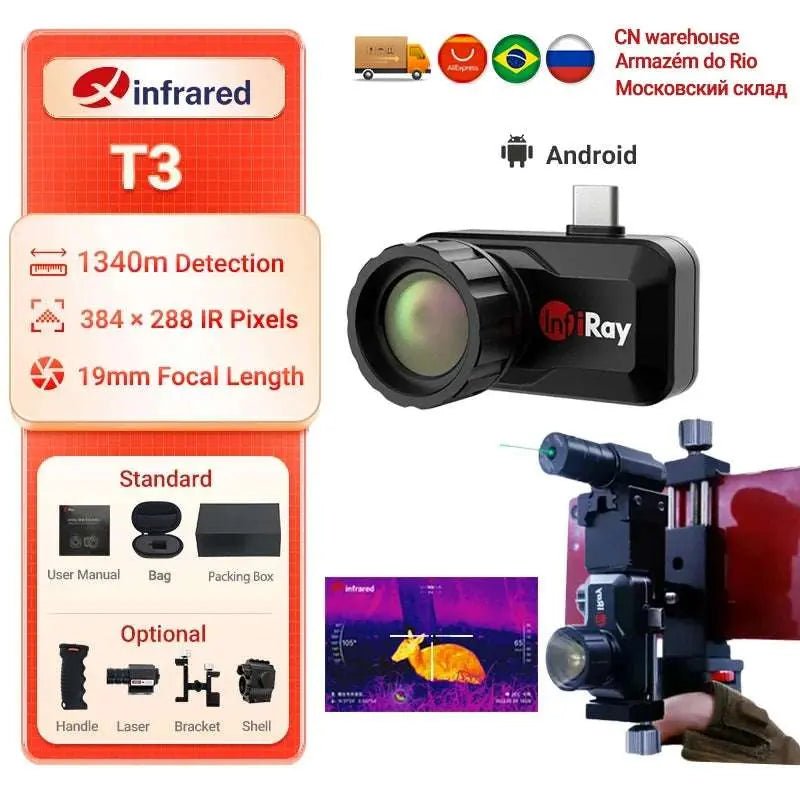 InfiRay Infrared Thermal Imaging Camera T3 Search Outdoor Hunting Detector Night Vision Camera Android Thermal Imager For Phone - Lacatang Shop