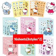 Kawaii Hello Kitty Assemble Jigsaw Puzzle Stickers - 8/16 Sheets Fun Make - a - Face Game for Kids - Lacatang Shop