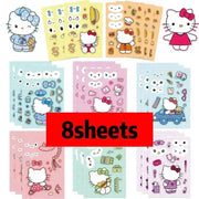Kawaii Hello Kitty Assemble Jigsaw Puzzle Stickers - 8/16 Sheets Fun Make - a - Face Game for Kids - Lacatang Shop