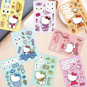 Kawaii Hello Kitty Assemble Jigsaw Puzzle Stickers - 8/16 Sheets Fun Make - a - Face Game for Kids - Lacatang Shop
