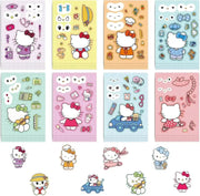 Kawaii Hello Kitty Assemble Jigsaw Puzzle Stickers - 8/16 Sheets Fun Make - a - Face Game for Kids - Lacatang Shop