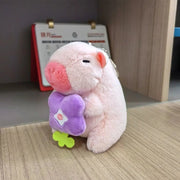Kawaii Pink Plush Capybara Keychain Cartoon Capybara Pendant Cute Stuffed Animals Fluffty Animal Doll Accessories Bag Decoration - Lacatang Shop