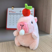 Kawaii Pink Plush Capybara Keychain Cartoon Capybara Pendant Cute Stuffed Animals Fluffty Animal Doll Accessories Bag Decoration - Lacatang Shop