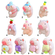 Kawaii Pink Plush Capybara Keychain Cartoon Capybara Pendant Cute Stuffed Animals Fluffty Animal Doll Accessories Bag Decoration - Lacatang Shop