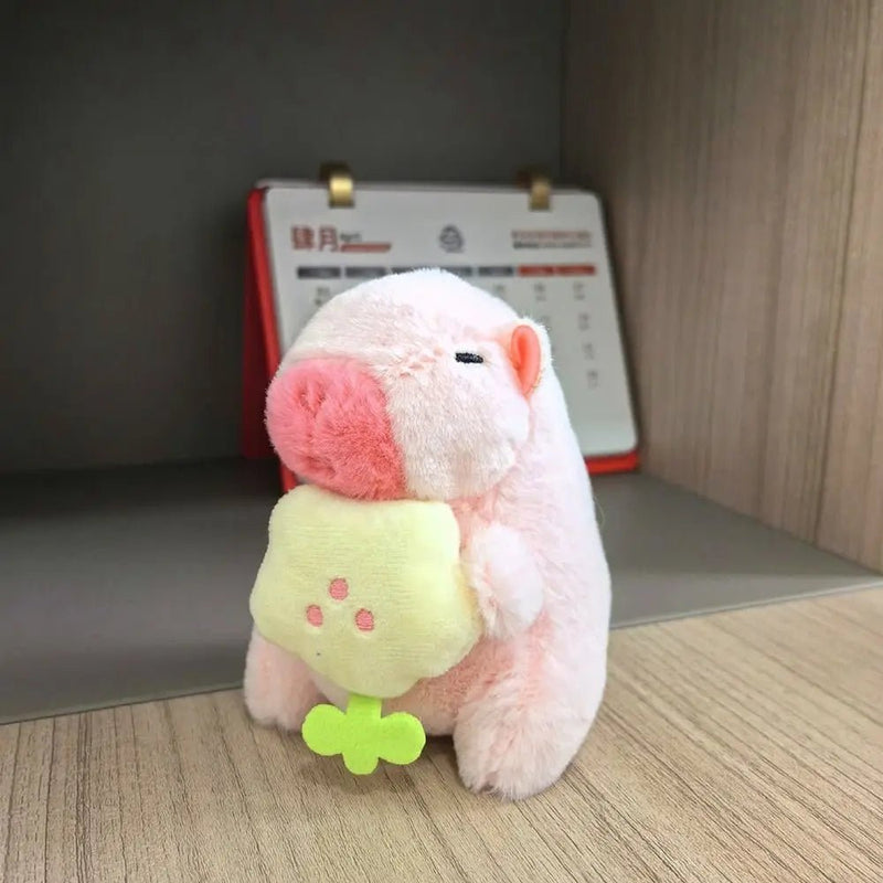 Kawaii Pink Plush Capybara Keychain Cartoon Capybara Pendant Cute Stuffed Animals Fluffty Animal Doll Accessories Bag Decoration - Lacatang Shop