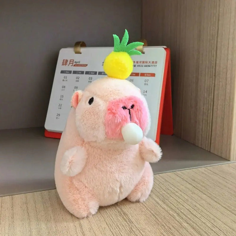 Kawaii Pink Plush Capybara Keychain Cartoon Capybara Pendant Cute Stuffed Animals Fluffty Animal Doll Accessories Bag Decoration - Lacatang Shop