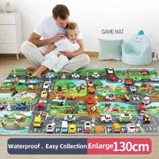 Kids Waterproof Playmat - Portable Dinosaur and Farm Road Activity Carpet for Toddlers, Non - Toxic Educational Crawling Mat - Lacatang Shop