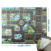 Kids Waterproof Playmat - Portable Dinosaur and Farm Road Activity Carpet for Toddlers, Non - Toxic Educational Crawling Mat - Lacatang Shop