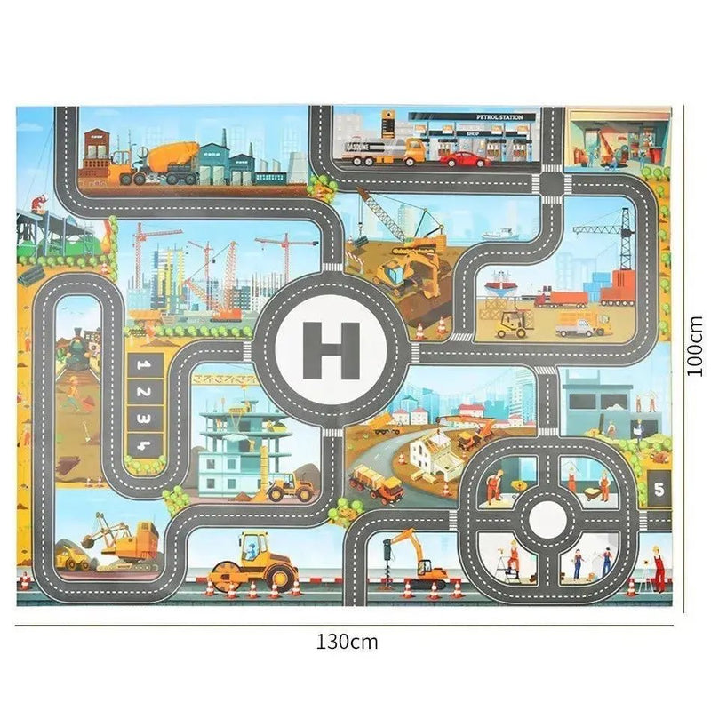 Kids Waterproof Playmat - Portable Dinosaur and Farm Road Activity Carpet for Toddlers, Non - Toxic Educational Crawling Mat - Lacatang Shop