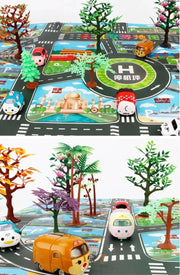 Kids Waterproof Playmat - Portable Dinosaur and Farm Road Activity Carpet for Toddlers, Non - Toxic Educational Crawling Mat - Lacatang Shop