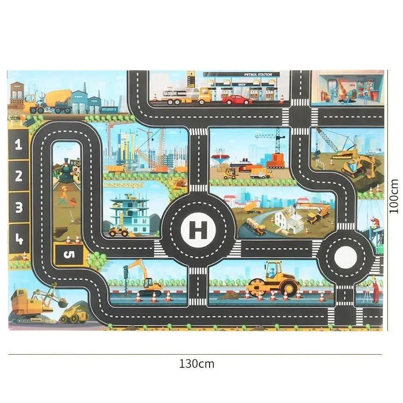 Kids Waterproof Playmat - Portable Dinosaur and Farm Road Activity Carpet for Toddlers, Non - Toxic Educational Crawling Mat - Lacatang Shop