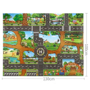 Kids Waterproof Playmat - Portable Dinosaur and Farm Road Activity Carpet for Toddlers, Non - Toxic Educational Crawling Mat - Lacatang Shop