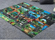 Kids Waterproof Playmat - Portable Dinosaur and Farm Road Activity Carpet for Toddlers, Non - Toxic Educational Crawling Mat - Lacatang Shop