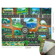 Kids Waterproof Playmat - Portable Dinosaur and Farm Road Activity Carpet for Toddlers, Non - Toxic Educational Crawling Mat - Lacatang Shop