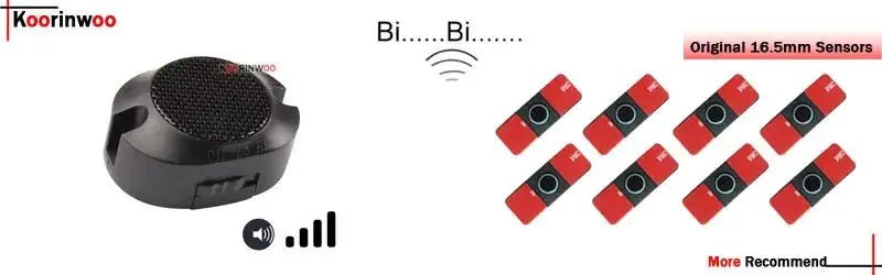 Koorinwoo 4 Sensors Buzzer 22mm Car Parking Sensor Kit Reverse Backup Radar Sound Alert Indicator Probe System 12V Parktronic - Lacatang Shop