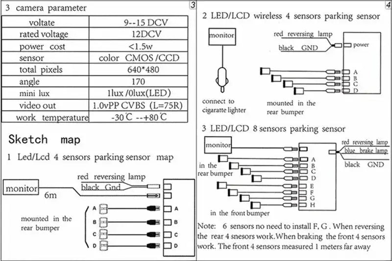 Koorinwoo 4 Sensors Buzzer 22mm Car Parking Sensor Kit Reverse Backup Radar Sound Alert Indicator Probe System 12V Parktronic - Lacatang Shop