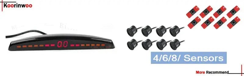 Koorinwoo LCD Parktronics Original 4/6/8 Sensors 16.5MM Car Automobile Reversing Radars Detector Parking Assistance Radar Alert - Lacatang Shop