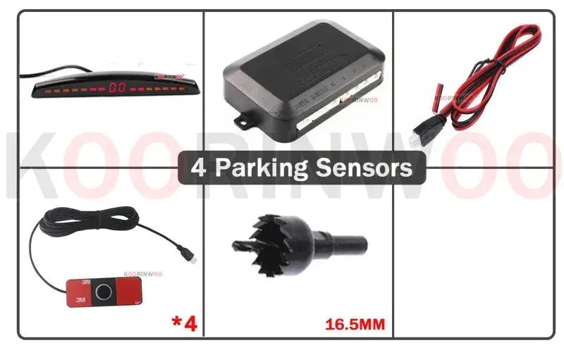 Koorinwoo LCD Parktronics Original 4/6/8 Sensors 16.5MM Car Automobile Reversing Radars Detector Parking Assistance Radar Alert - Lacatang Shop