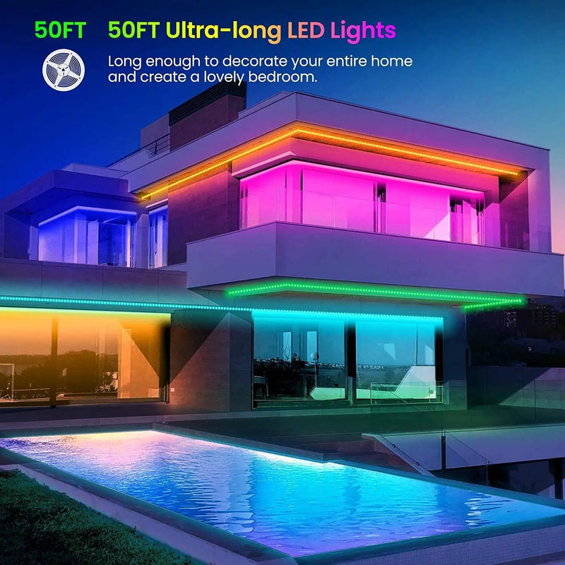 Professional Title: "50ft Bluetooth LED Strip Lights with Color Changing, Music Sync, and Dual Control Options" 

Transform Your Space with 50ft Bluetooth LED Strip Lights - Sync to Music, Change Colors, & Control with Ease!  AliExpress Lacatang Shop 