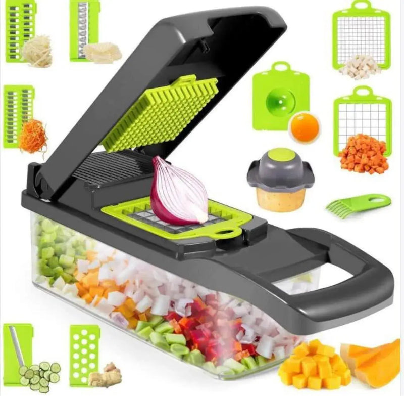 12 in 1 Manual Vegetable Chopper Kitchen Gadgets Food Chopper Onion Cutter Vegetable Slicer 

Efficiently Chop Veggies with our All-in-One Kitchen Chopper - Multipurpose Gadget Slices, Dices, and Chops like a Pro! 
  Aliexpress Lacatang Shop 