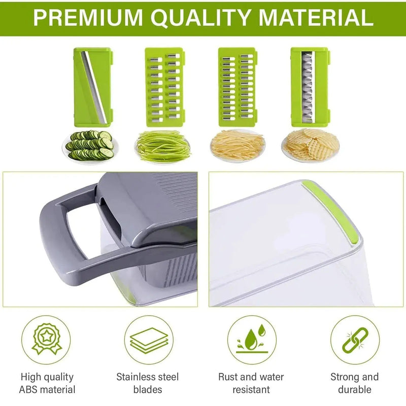 12 in 1 Manual Vegetable Chopper Kitchen Gadgets Food Chopper Onion Cutter Vegetable Slicer 

Efficiently Chop Veggies with our All-in-One Kitchen Chopper - Multipurpose Gadget Slices, Dices, and Chops like a Pro! 
  Aliexpress Lacatang Shop 