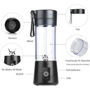Portable Blender Cup,Electric USB Juicer Blender,Mini Blender Portable Blender for Shakes and Smoothies, Juice,380Ml, Six Blades Great for Mixing, 380ml Portable USB Blender Cup for Smoothies & Shakes - Mini Mixer  AliExpress Lacatang Shop 