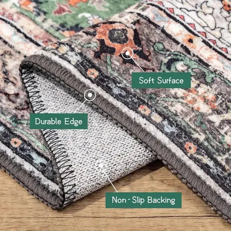 Boho Green Washable Vintage Area Rug for Kitchen Living Room Bedroom Bathroom Office 

Get Cozy with Our Boho Green Washable Area Rug Perfect for Any Space!  Aliexpress Lacatang Shop 