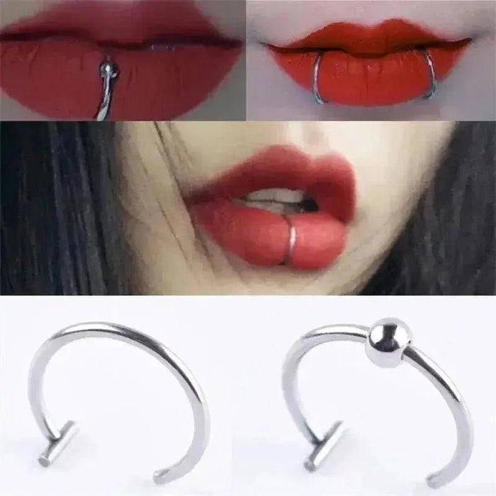 Ladies Personality Non - porous Lip Ring Medical Titanium Steel Oral Perforation Prosthetic Hoop Nasal Septum Accessories Gift2021 - Lacatang Shop