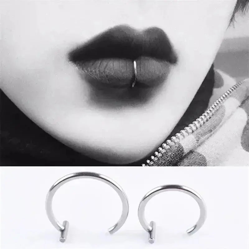 Ladies Personality Non - porous Lip Ring Medical Titanium Steel Oral Perforation Prosthetic Hoop Nasal Septum Accessories Gift2021 - Lacatang Shop