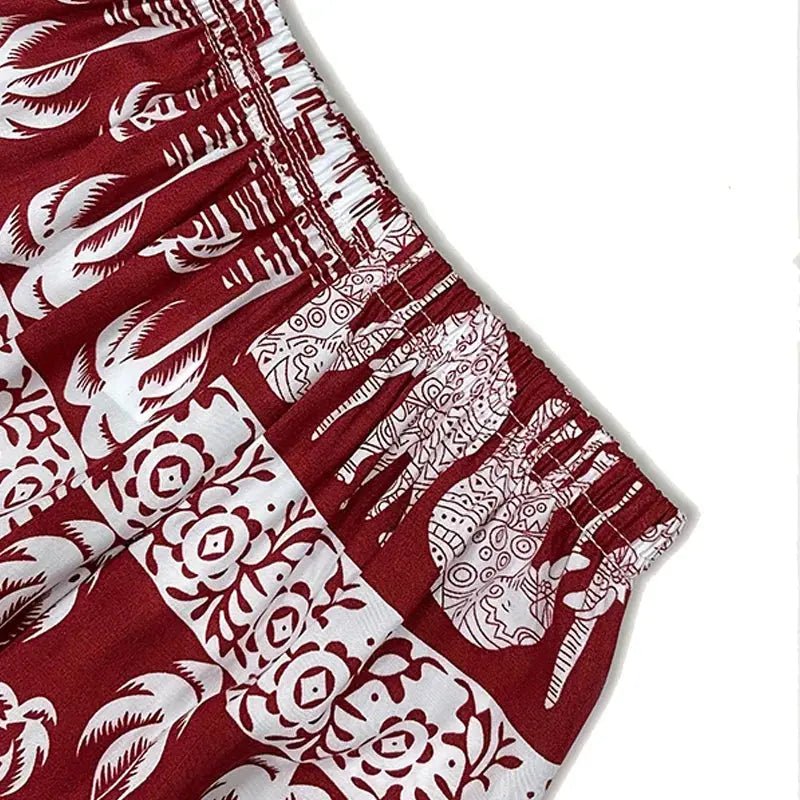 Ladies' thin casual straight leg pants with elephant print comfortable and breathable outdoor sunscreen and mosquito proof pants - Lacatang Shop