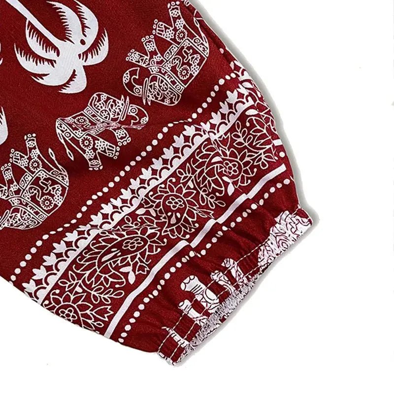 Ladies' thin casual straight leg pants with elephant print comfortable and breathable outdoor sunscreen and mosquito proof pants - Lacatang Shop