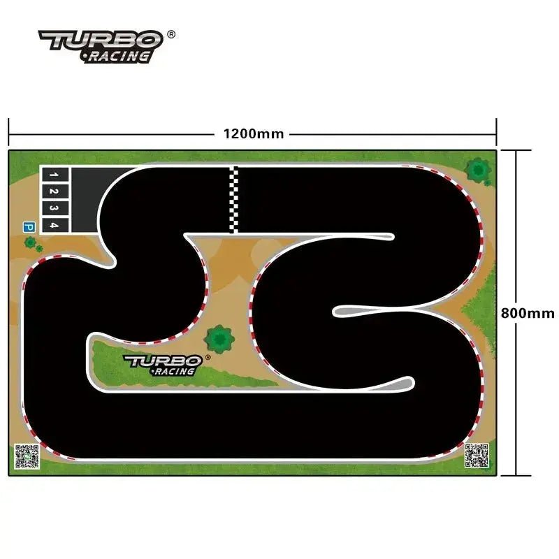 Large 160x90cm Portable Turbo Racing Track Mat for 1:76 RC Mini Cars - DIY - Friendly and High Grip Surface - Lacatang Shop