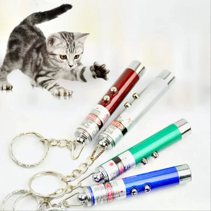 Laser funny cat stick New Cool 2 In1 Red Laser Pointer Pen With White LED Light Childrens Play Cat Toy - Lacatang Shop