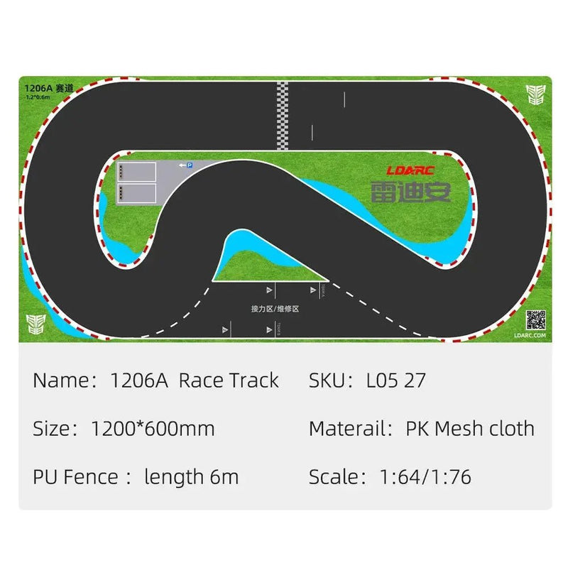 LDARC Mini RC Car Racing Track Mat - Portable PK Mesh Cloth Accessory for 1/76, 1/64, and 1/58 Scale Vehicles (160*90cm & 120*60cm) - Lacatang Shop