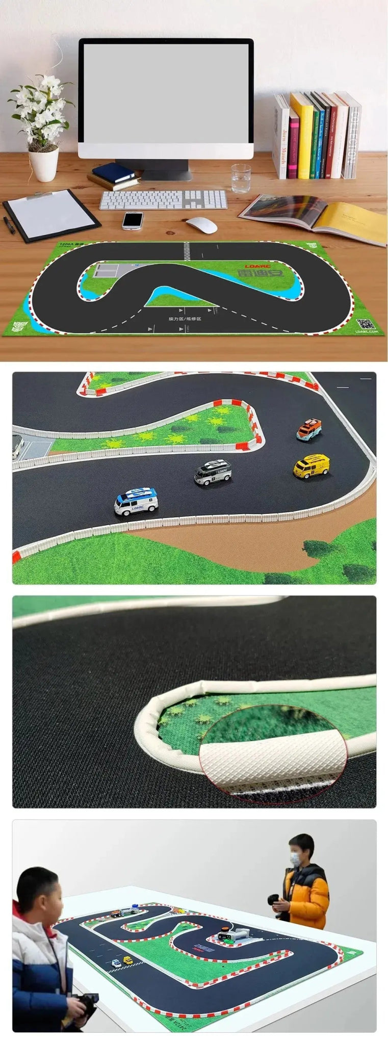 LDARC Mini RC Car Racing Track Mat - Portable PK Mesh Cloth Accessory for 1/76, 1/64, and 1/58 Scale Vehicles (160*90cm & 120*60cm) - Lacatang Shop
