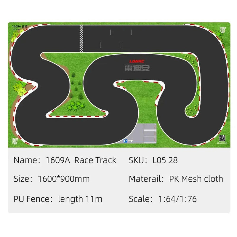 LDARC Mini RC Car Racing Track Mat - Portable PK Mesh Cloth Accessory for 1/76, 1/64, and 1/58 Scale Vehicles (160*90cm & 120*60cm) - Lacatang Shop