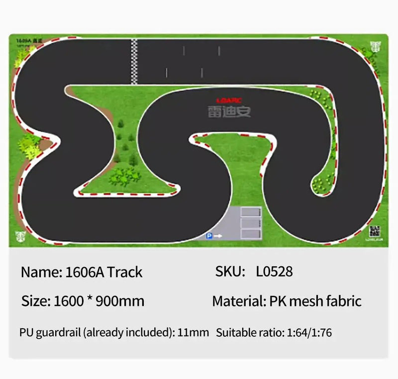 LDARC V64 1/64 Scale Mini RC Car Racing Track with PU Fence - RTR247 Handbag for CT01 Transmitter, Includes 600mm EPV Fence - Lacatang Shop